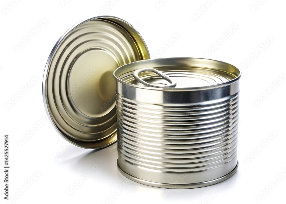 Open tin can isolated on white background Open tin can isolated on white background
