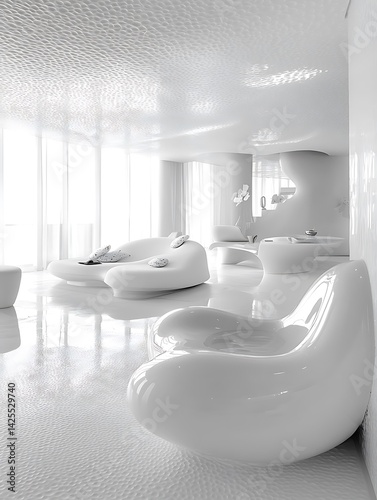 Modern White Lounge Interior