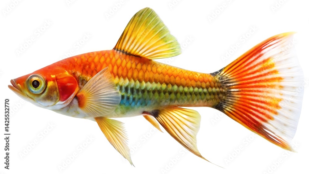 Fototapeta premium Swordtail fish isolated on white background