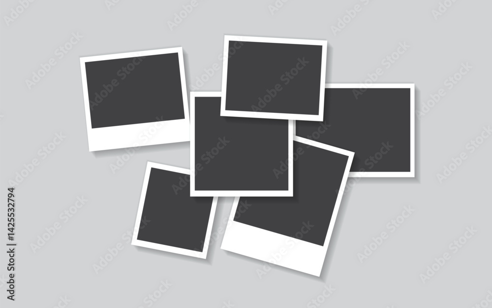 photo frame. A template for business social media posts and a digital marketing agency. Set realistic photo card frame mockup photo frame. A template for business social media posts and a digital marketing agency. Set realistic photo card frame mockup