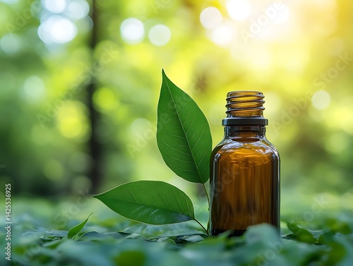 Natural Essential Oil Bottle Forest