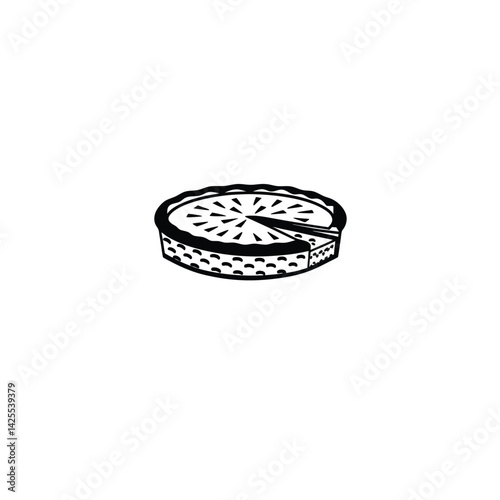 Quiche silhouette on white background.