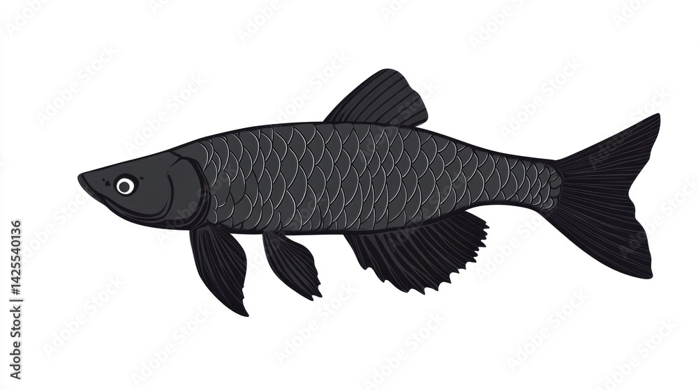 Obraz premium Black fish illustration