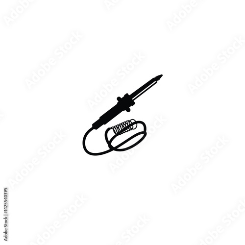 Soldering Iron silhouette on white background