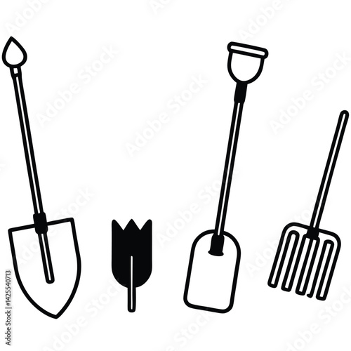 garden tools vector illustration