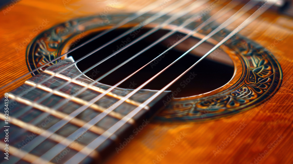 Fototapeta premium Artistic Guitar Texture Close-Up