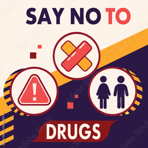 Anti Drug day vector illustration.