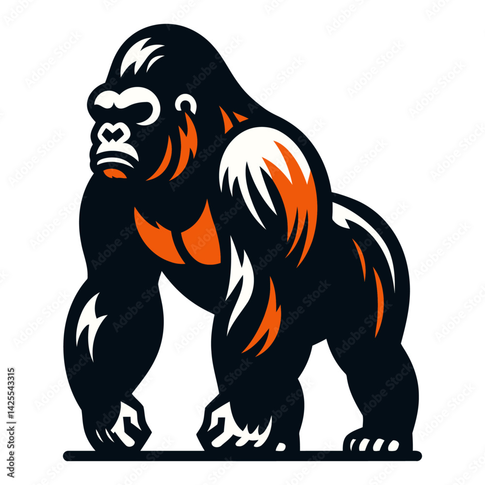 Gorilla vector and illustration isolated on white background. Gorilla vector and illustration isolated on white background.