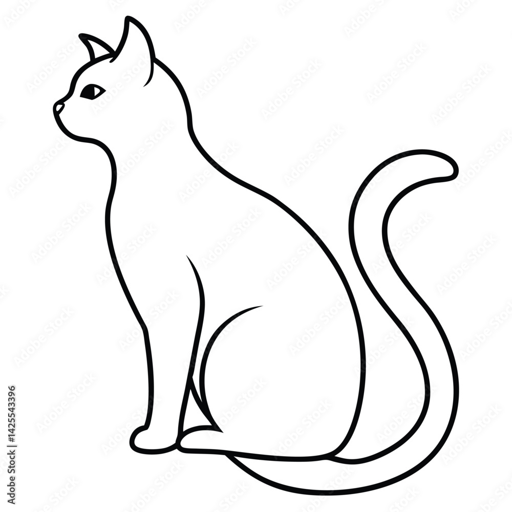 Naklejka premium black cat silhouette