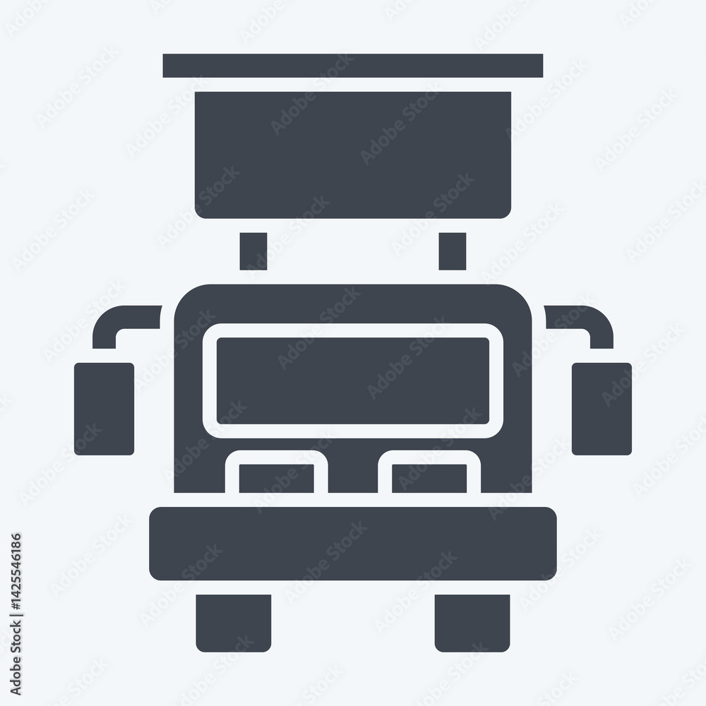 Obraz premium Icon Hook and Ladder Truck. related to Vehicle symbol. glyph style. editable