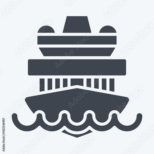 Icon Cruise Ship. related to Vehicle symbol. glyph style. editable