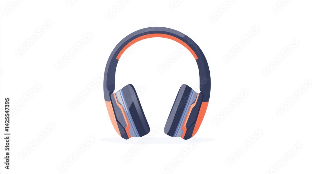 Fototapeta premium Over-ear headphones illustration (1)