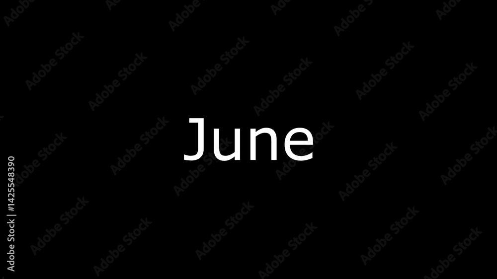 Text month June Random text with transparent background