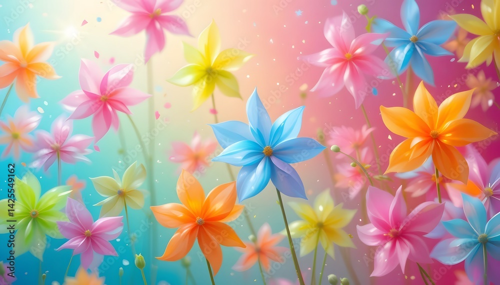 Colorful Spring Flower Field Colorful Spring Flower Field