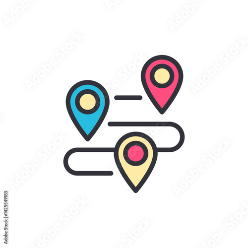 Route navigation colored icons, minimalist vector illustration ,simple transparent graphic element .Isolated on white background Free Download Route navigation colored icons, minimalist vector illustration ,simple transparent graphic element .Isolated on white background - GFXLoad