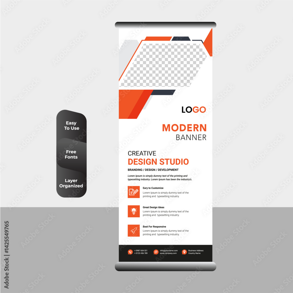 Obraz premium stylish company business roll up banner design