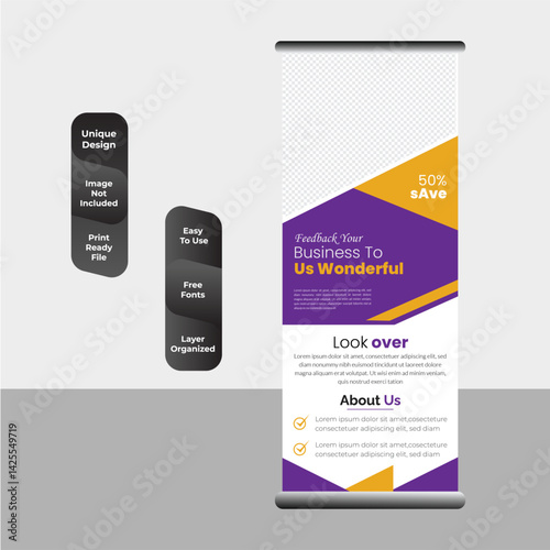 stylish company business roll up banner design