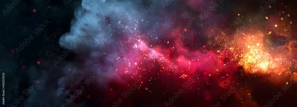 Naklejka premium Special effect particle image on black background