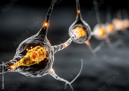Nerves firing, brain activity, close-up