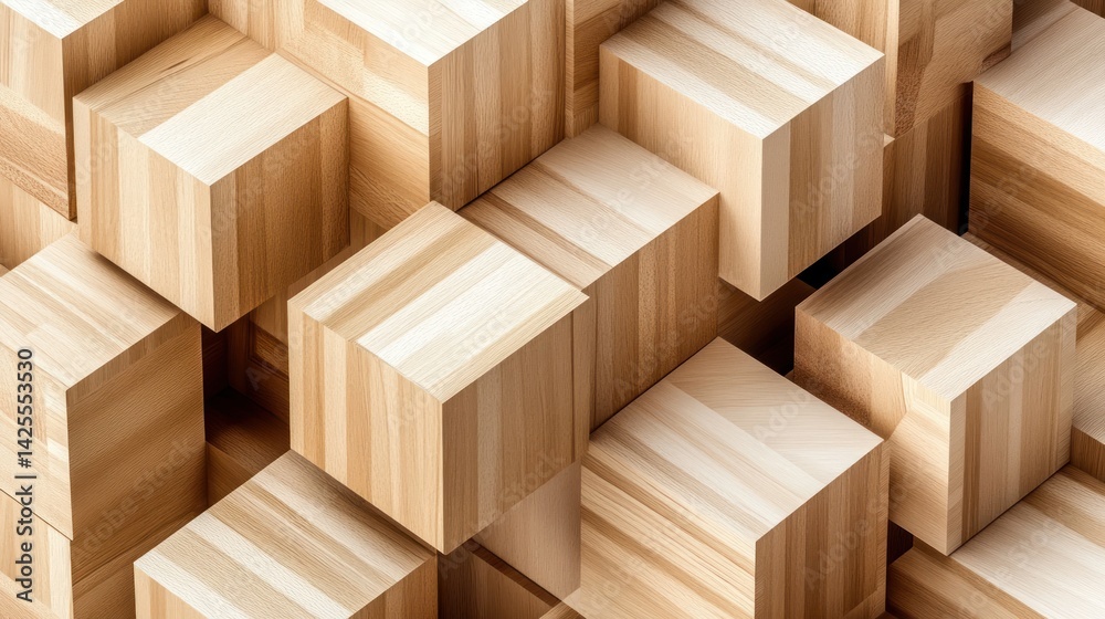 Abstract wooden cube arrangement Abstract wooden cube arrangement