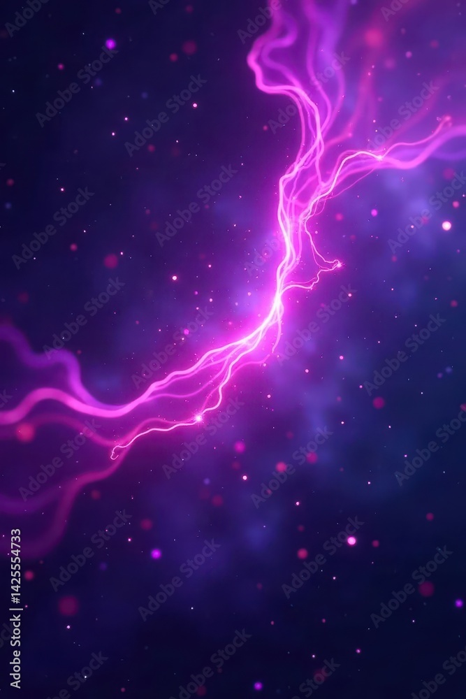 Obraz premium Abstract purple energy, glowing particles, ethereal space scene , ethereal, celestial, energy