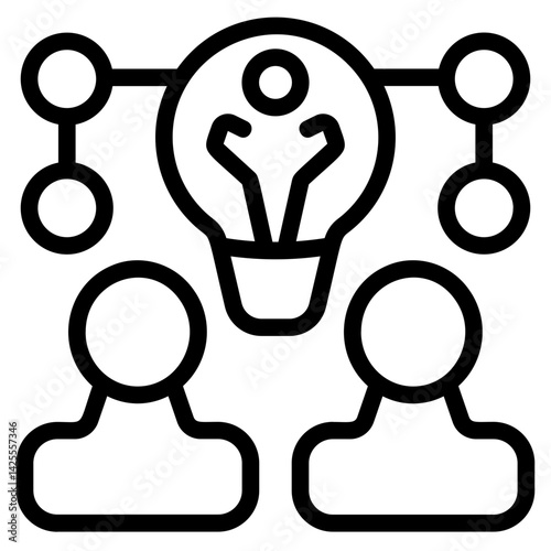 Team Thinking Line Icon