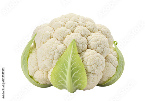 Fresh Cauliflower: High-Resolution Image of White Cauliflower Head transparent background