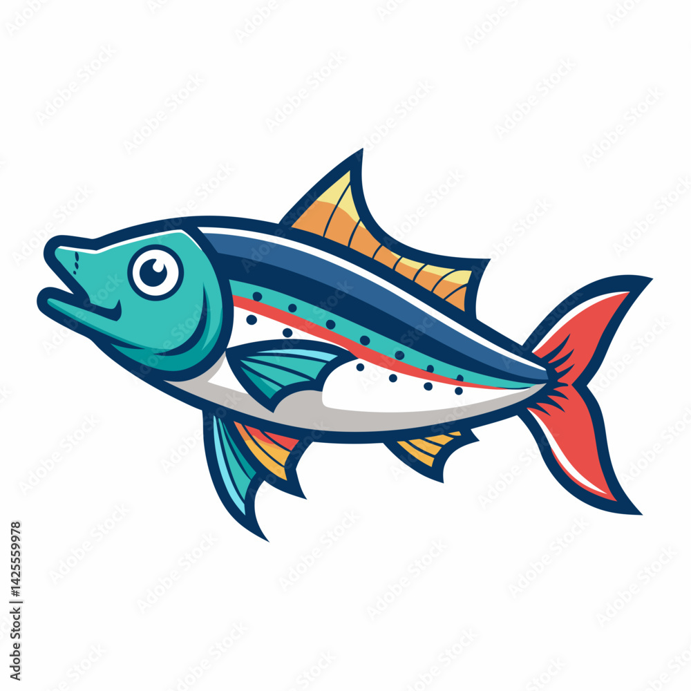 Fototapeta premium cartoon shark vector illustration