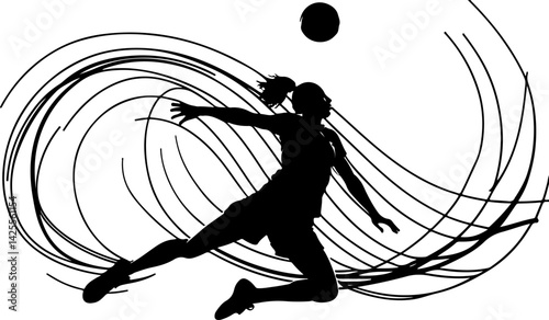 silhouette of a man playing volleyball