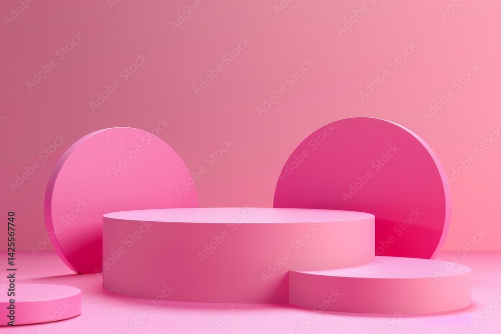 Pink Geometric Display for Product Placement Pink Geometric Display for Product Placement