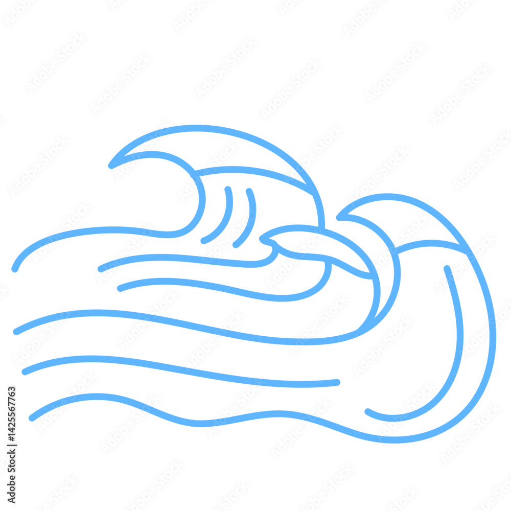 Naklejka premium Hand Drawn Wave