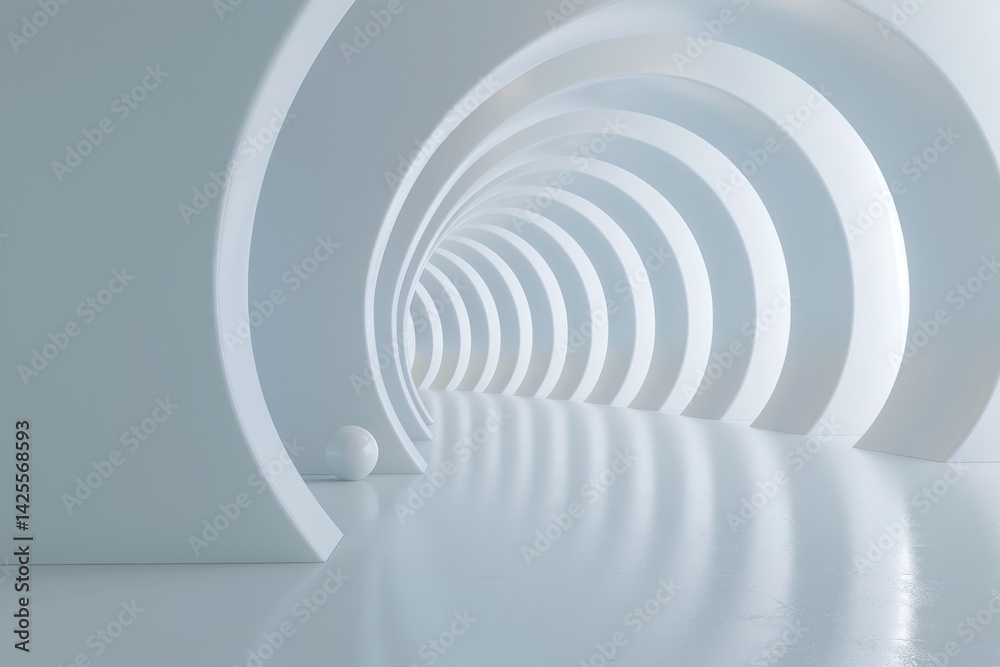 Obraz premium Abstract White Archway Corridor