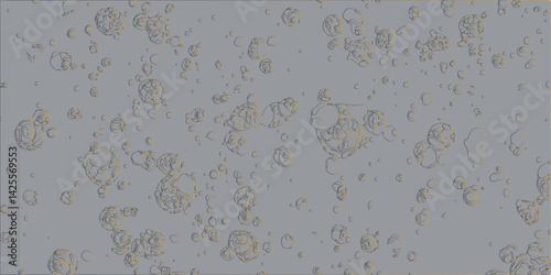 Abstract gray watercolor background for your design,gray and glass moving spheres bubbles arranged in an orderly pattern, creating the appearance of data points or digital code
