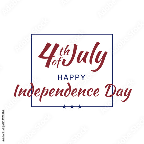 Wallpaper Mural July 4th independence day hand lettering. Handwritten inscription fourth of july independence day for greeting card. Happy Independence Day calligraphy. White background. Vector illustration Torontodigital.ca
