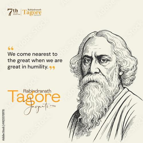 Rabindranath Tagore Jayanti Soical Media Post 