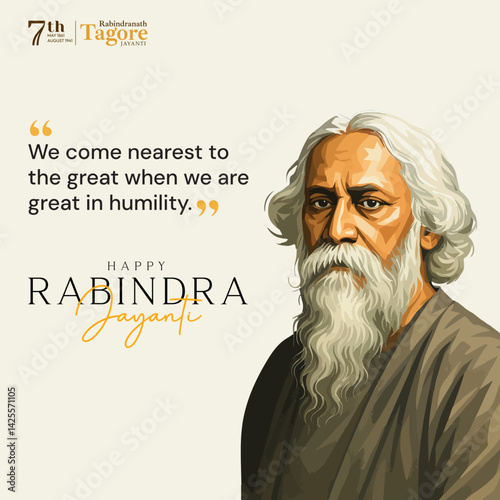 Rabindranath Tagore Jayanti Soical Media Post 