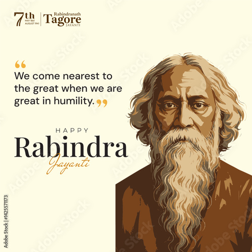 Rabindranath Tagore Jayanti Soical Media Post 