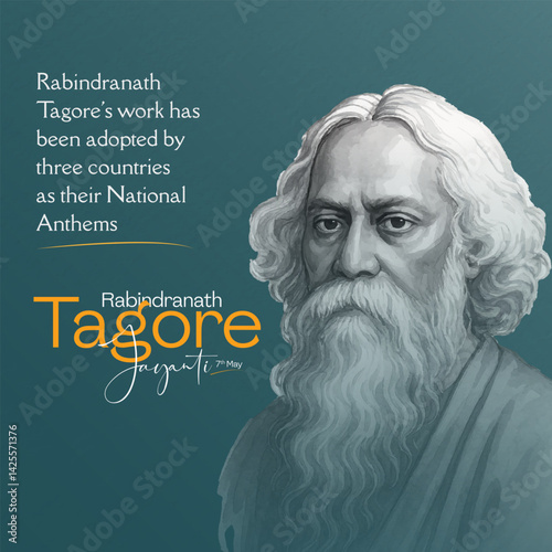 Rabindranath Tagore Jayanti Soical Media Post 