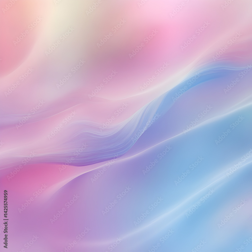 Fototapeta premium Abstract Pastel Wave: Soft, flowing pastel colors create a sense of serenity and ethereal beauty in this abstract depiction of gentle waves. A seamless and organic artwork.