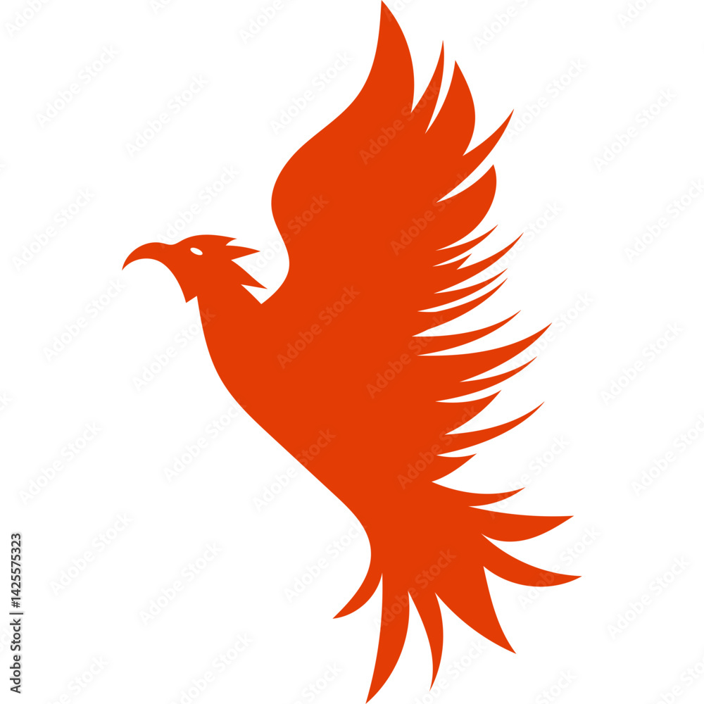 Obraz premium Modern Phoenix Bird Silhouette