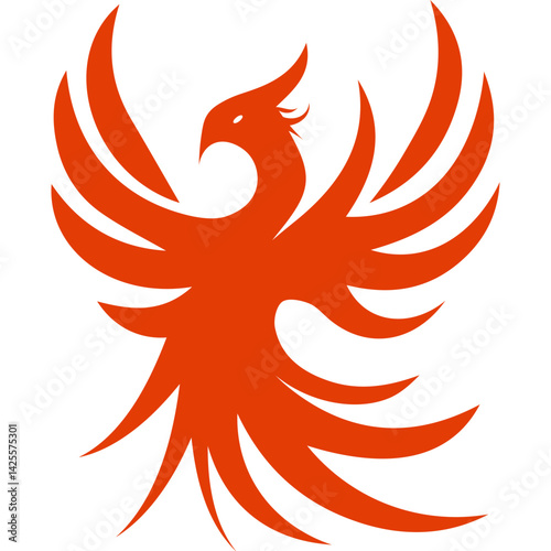 Modern Phoenix Bird Silhouette