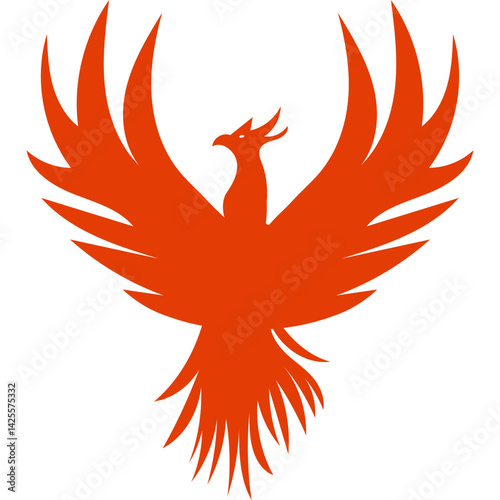 Modern Phoenix Bird Silhouette