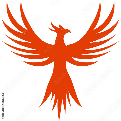 Modern Phoenix Bird Silhouette