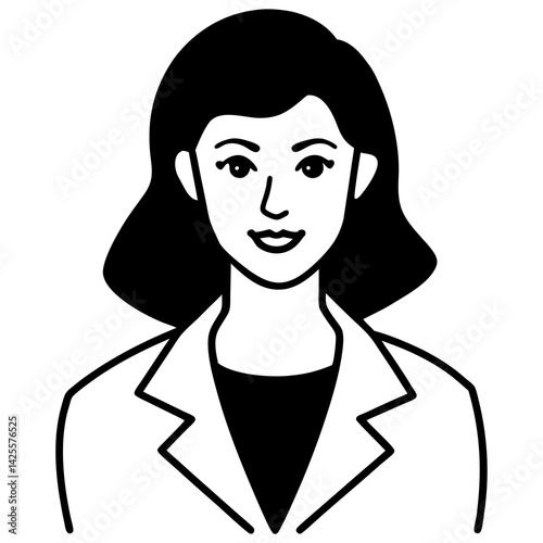 "AI Female Boss Illustration – Professional Vector Design on White Background"