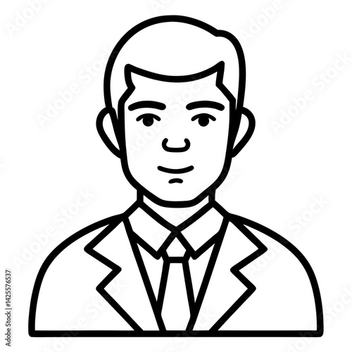 Professional Male Boss Illustration – AI Graphic Design File on White Background