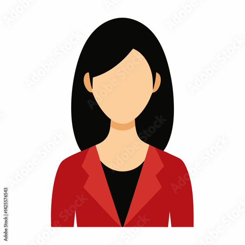 "AI Female Boss Illustration – Professional Vector Design on White Background"