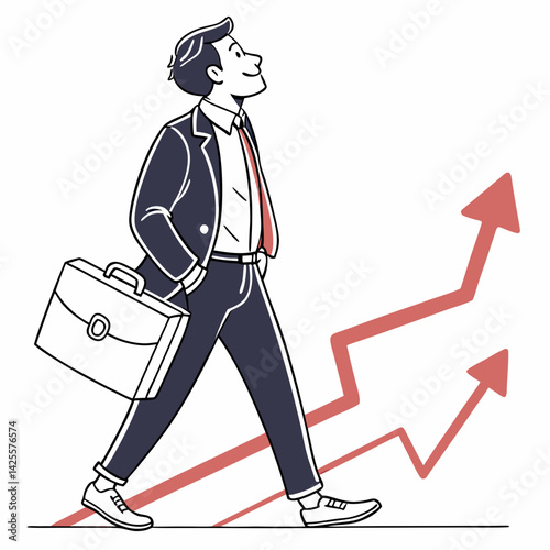 Professional Male Boss Illustration – AI Graphic Design File on White Background