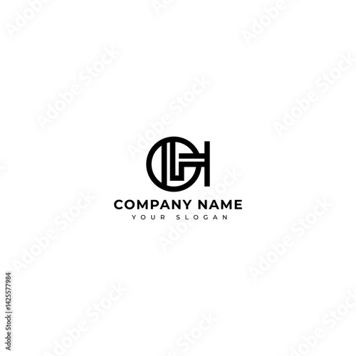 Modern Letter OH logo vector design template
