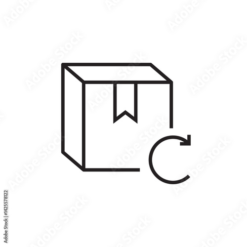 courier box return icon editable outline stroke vector eps
