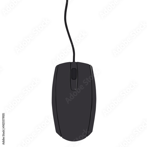 Computer mouse with scroll wheel and buttons. Computer and tech. Vector illustration design